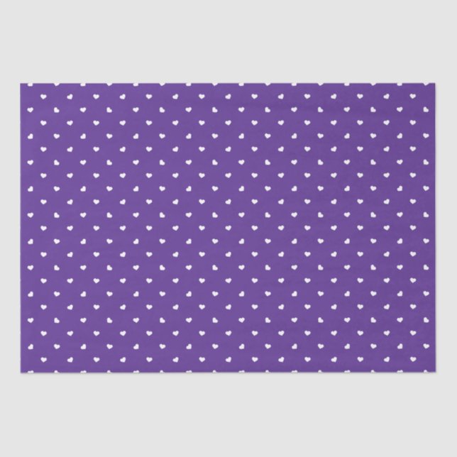 Papier Mousseline Petite coeur sur papier tissu violet clair (Recto)