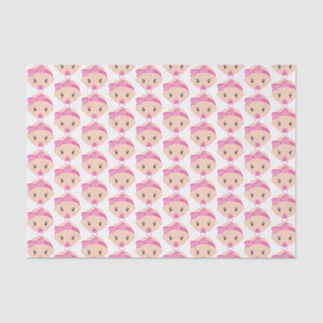 Papier Mousseline petite fille carrelée mignonne  (Recto)