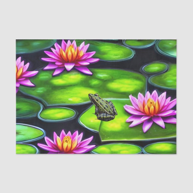 Papier Mousseline Petite grenouille sur Lily Pad (Recto)