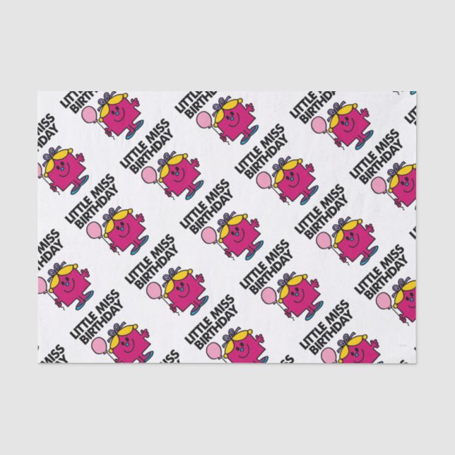Papier Mousseline Petite Miss Anniversaire Avec Ballotte Rose (Recto)