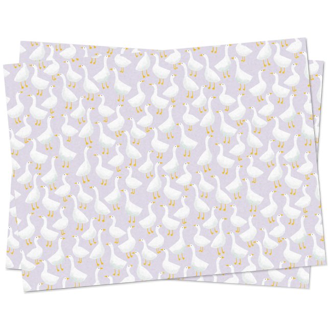 Papier Mousseline Petite oie Lilac pourpre Lilac (Goose pattern geese pastel lilac purple tissue paper)