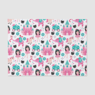 Papier Mousseline Petite princesse rose mignonne Unicorn Magical