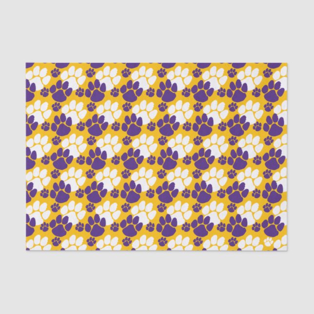 Papier Mousseline Petites empreintes violettes et or (Recto)