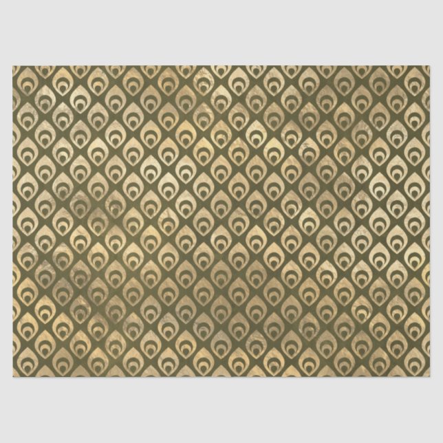 Papier Mousseline Petites gouttelettes Abstraites d'or sur la page D (Recto)