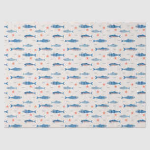 Papier Mousseline Petits poissons
