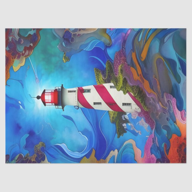 Papier Mousseline Phare dans une tempête (Recto)