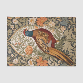 Papier Mousseline Pheasant Vintage Floral William Morris Inspired 