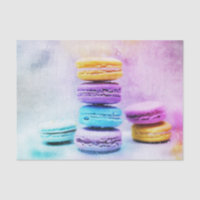 Photo de macarons colorés et délicieux