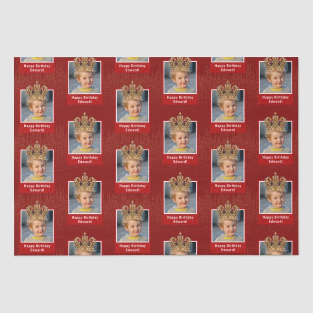 Papier Mousseline Photo d'enfant personnalisée Joyeux Anniversaire K (Recto)