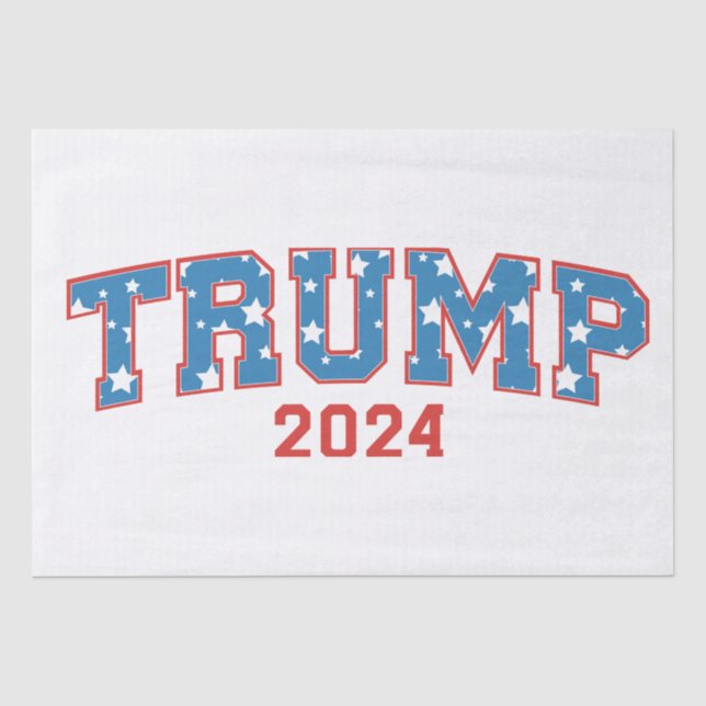 Papier Mousseline Photo Donald Trump - Trump 2024 Garder l'Amérique  (Recto)