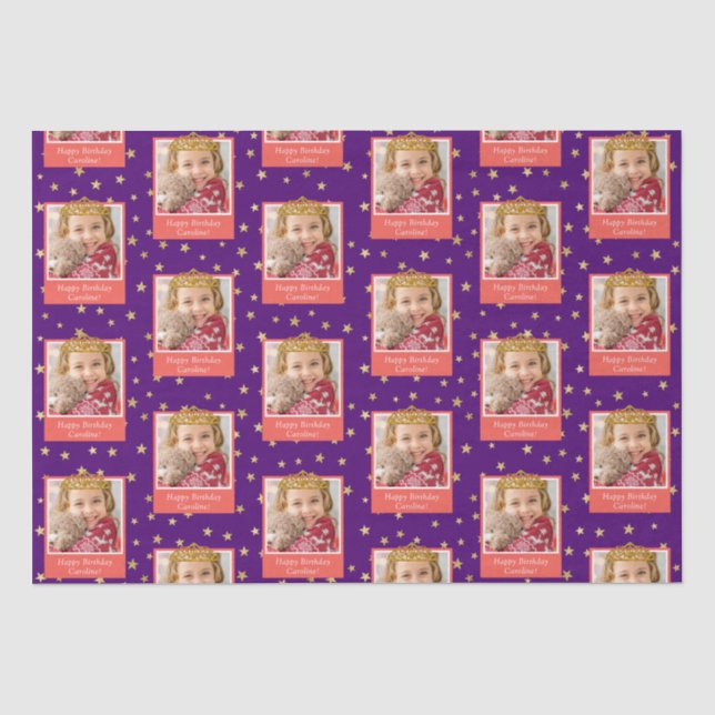 Papier Mousseline Photo pour enfant personnalisée Happy Birthday Gol (Recto)