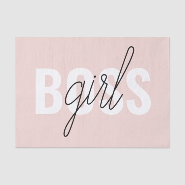 Papier Mousseline Phrase moderne Pastel Rose fille Boss Phrase (Recto)