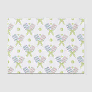 Papier Mousseline Pickleball Paddles de Jacquard d'aquarelle Preppy