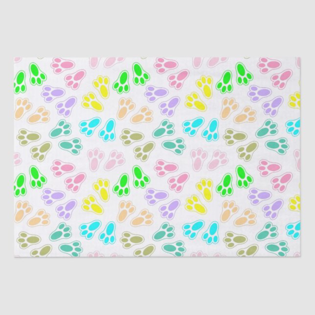Papier Mousseline Pieds de lapin de Pâques Motif personnalisé (Recto)