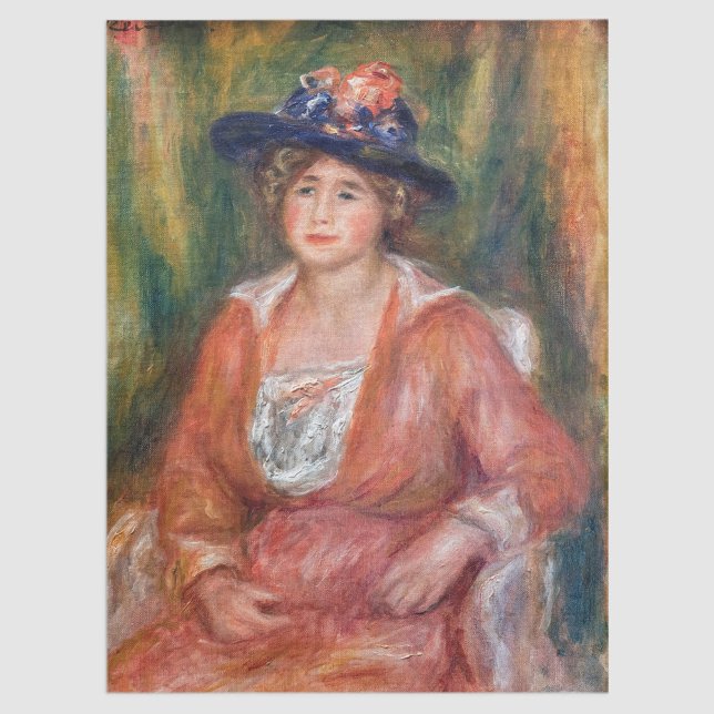 Papier Mousseline Pierre-Auguste Renoir - Portrait d'une femme assis (Créateur téléchargé)
