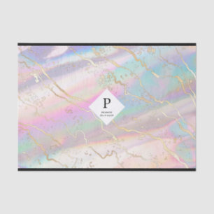 Papier Mousseline Pierre précieuse opale iridescente holographique