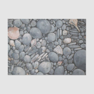 Papier Mousseline Pierres de plage Coques Galets Rochers Peinture Ar