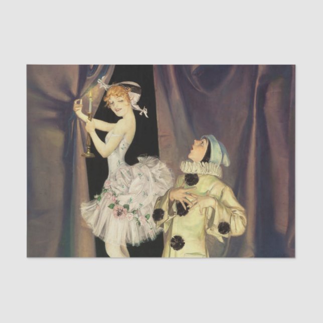 Papier Mousseline “Pierrot and Columbine” by FX Leyendecker (Recto)