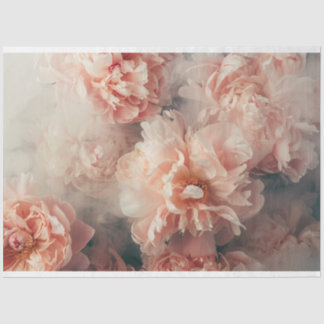 Papier Mousseline Pies Vintages florales - Peach Peach Pink Decoupag