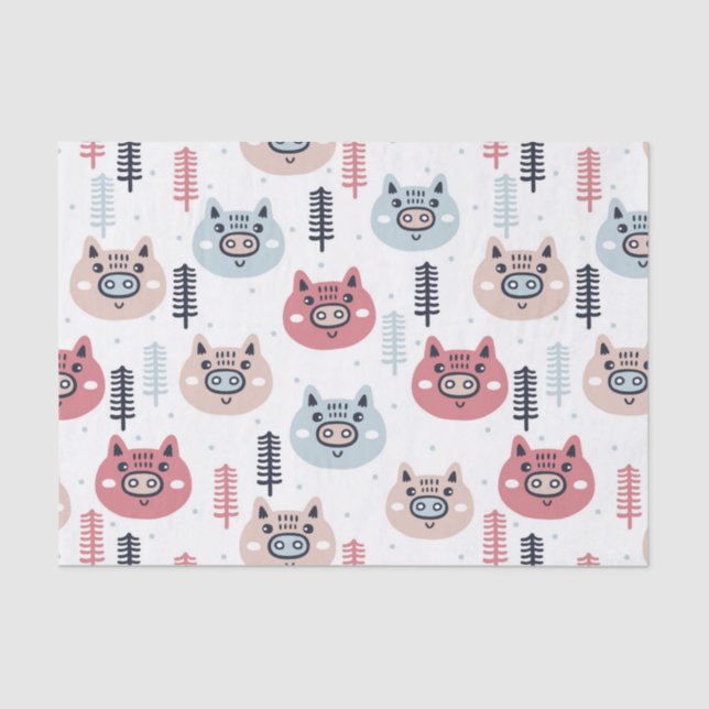 Papier Mousseline Piggies de Noël (Recto)