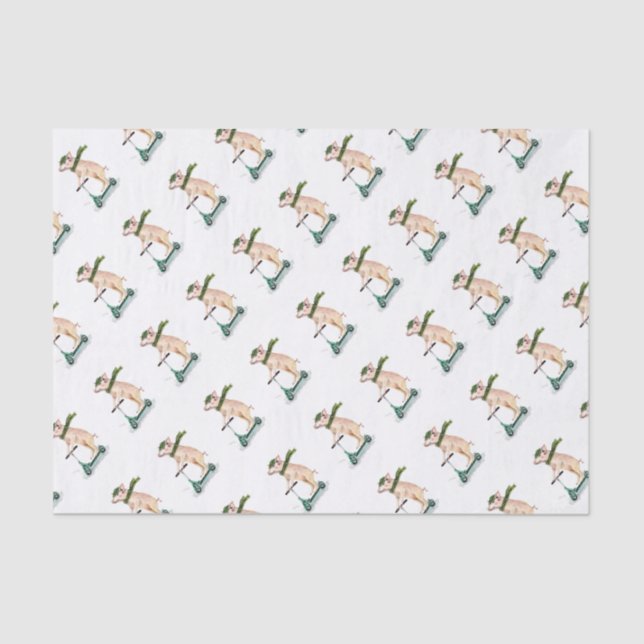 Papier Mousseline Piggy sur scooter (Recto)