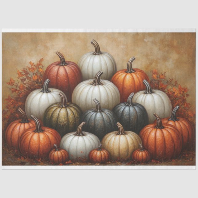 Papier Mousseline Pile de découpage Citrouille (Recto)