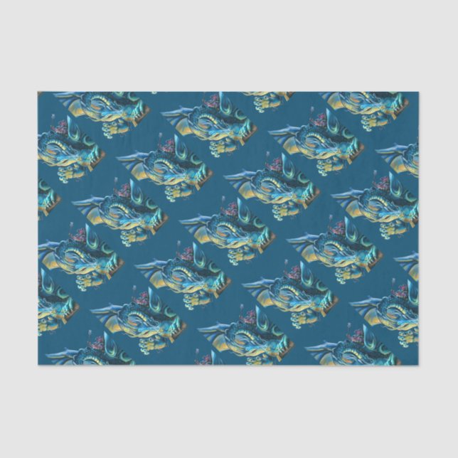 Papier Mousseline Pilote de dragon bleu (Recto)