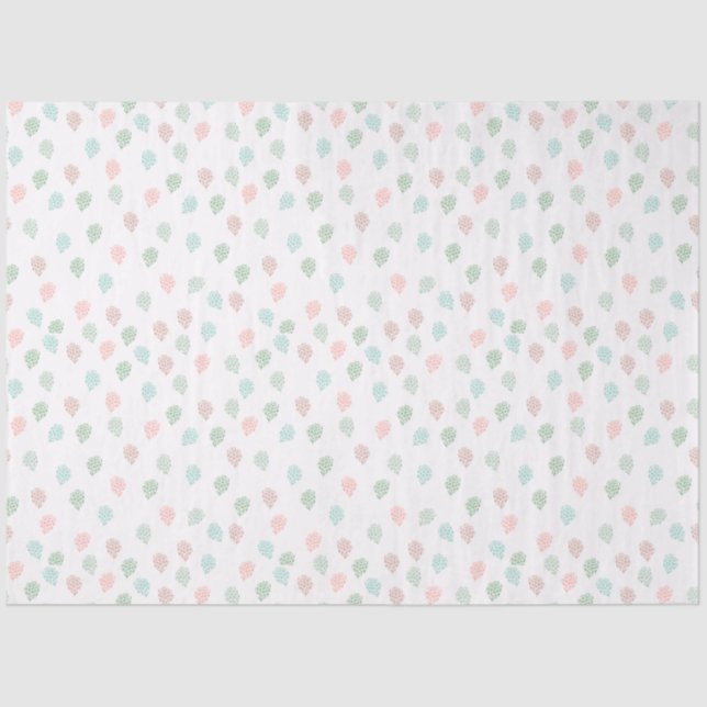 Papier Mousseline Pin de Noël peint à la main cônes Multicolor (Recto)