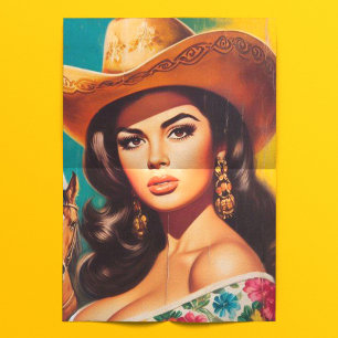 Papier Mousseline Pin-up de campagne vintage