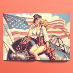 Papier Mousseline Pin-up de l'avion vintage