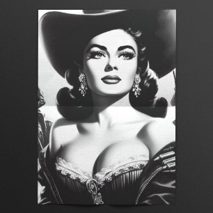 Papier Mousseline Pin-up Ouest rétro