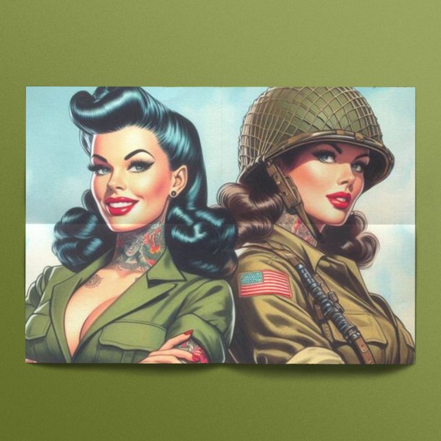 Papier Mousseline Pin-ups vintages (Créateur téléchargé)
