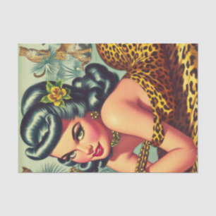 Papier Mousseline Pince d'impression Leopar vintage vers le haut