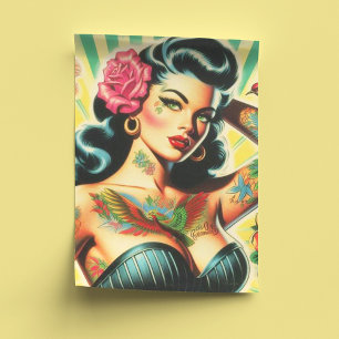 Papier Mousseline Pinceau de tatouage rétro Old School