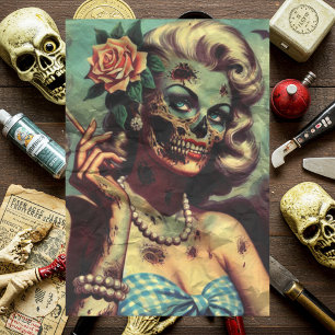 Papier Mousseline Pinceau Zombie rétro