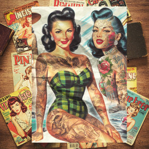 Papier Mousseline Pinces vintages tatouées