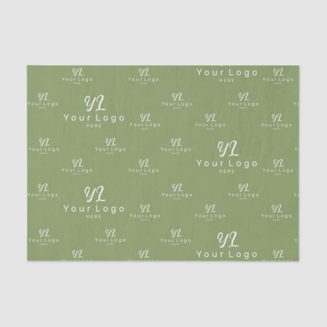 Papier Mousseline Pine Green Logo motif Emballage de marque (Recto)