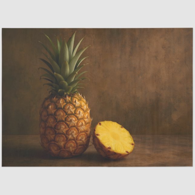 Papier Mousseline Pineapple & Slice Rustic Grunge Decoupage  (Recto)