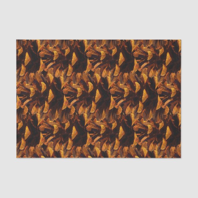 Papier Mousseline Pinecone motif chute rustique nature brun noir (Recto)