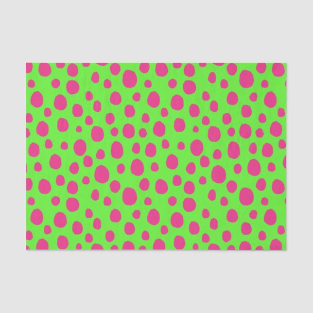 Papier Mousseline Pink and Green Neon Animal Spot Imprimer Découpage (Recto)