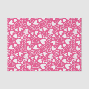Papier Mousseline Pink Chalk Heart Cute Love Motif Saint Valentin
