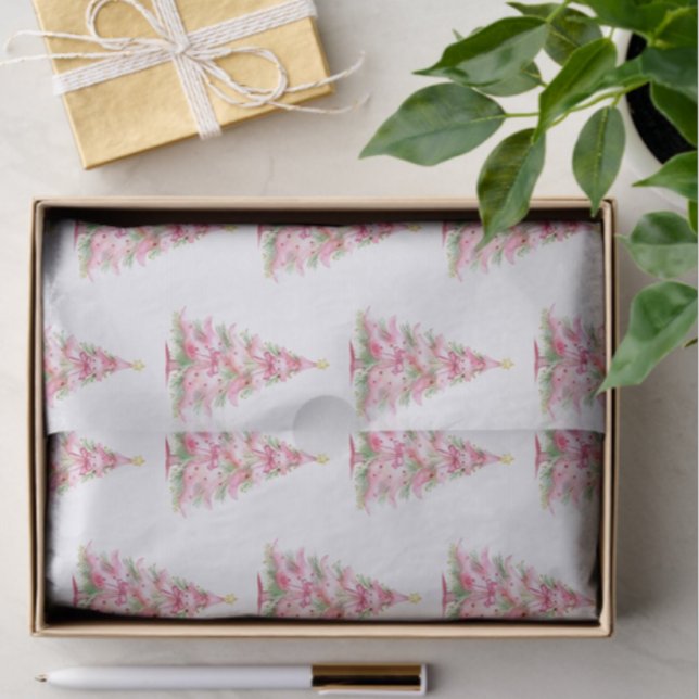 Papier Mousseline  Pink Christmas Tree (Pastel pink Christmas trees!)