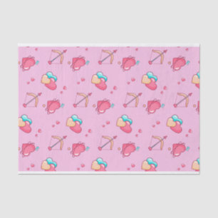 Papier Mousseline Pink Cupid Arrow Love Heart Motif Valentines Day