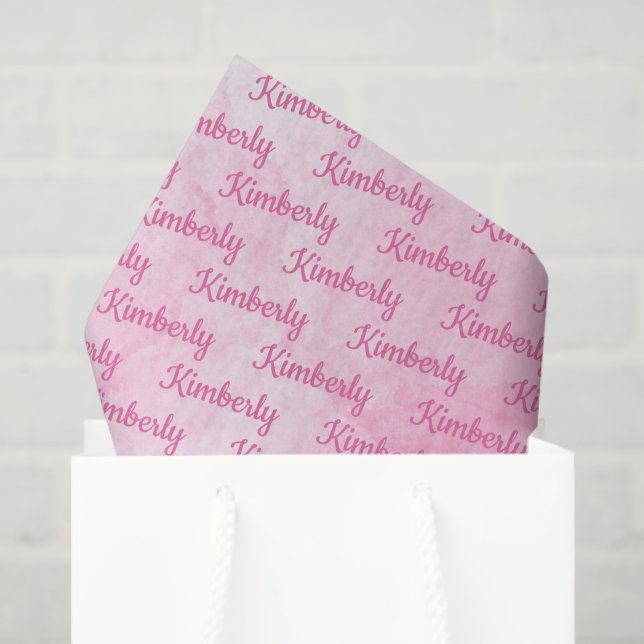 Papier Mousseline Pink Custom Name Personalized (Sac cadeau)