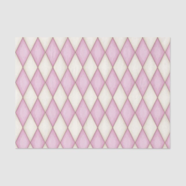 Papier Mousseline Pink Diamond Check Médiéval Fairytale Princess (Recto)