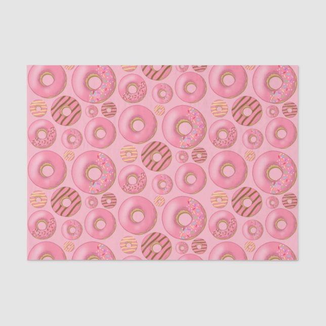 Papier Mousseline Pink Donuts Assorted Pattern (Recto)