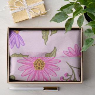 Papier Mousseline Pink Floral Lacy Daisy Gift Tissue Paper