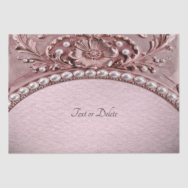 Papier Mousseline Pink Flower Tissue Paper (Recto)