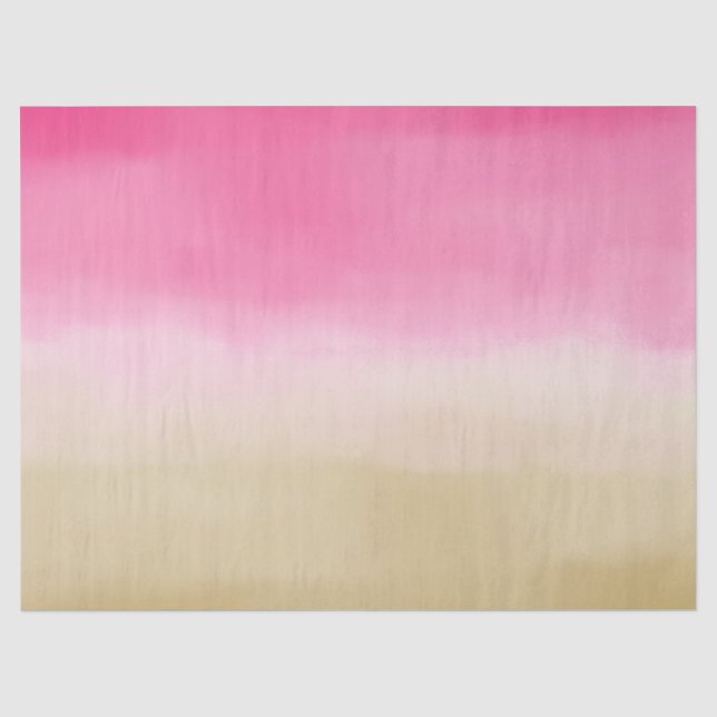 Papier Mousseline Pink Gold Ombre Aquarelle Anniversaire (Recto)