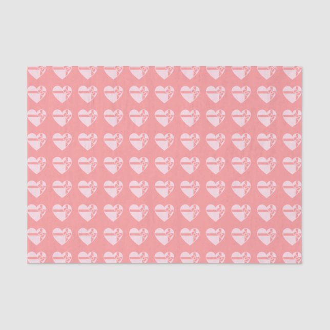 Papier Mousseline Pink Heart Shape Chocolate Box Pattern (Recto)
